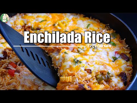 ENCHILADA RICE One-pan Casserole EASY! No Onion No Garlic Tex-Mex recipe - Sattvik Kitchen