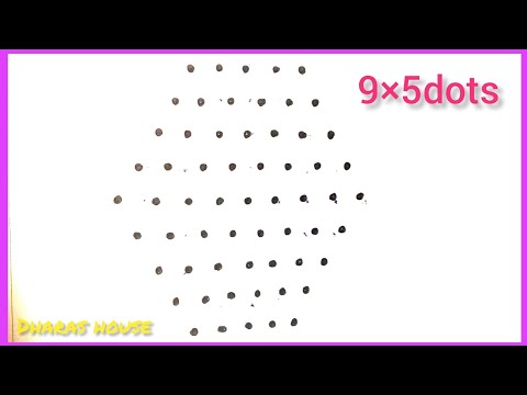 Chinna muggulu design 9×5dots||simple rangoli design||dotted rangoli||dharas house||#51