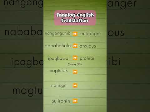 TAGALOG-ENGLISH TRANSLATION VOCABULARY WORDS #learnenglish #tagalogenglishtranslation #vocabulary