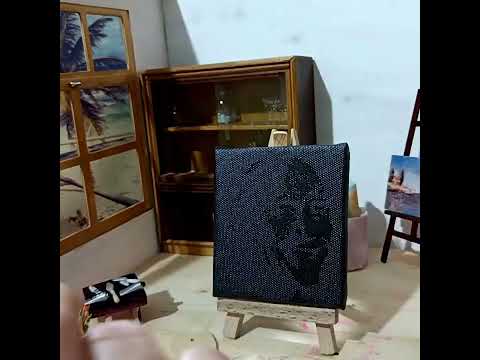 miniature glitter painting