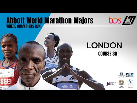 London Marathon 2024, Record of Eliud Kipchoge and Paula Radcliffe - Course 3D