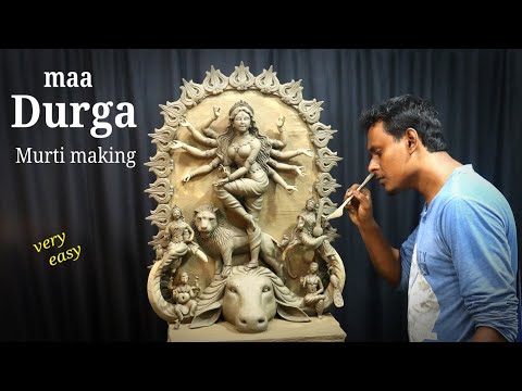 Durga mata murti making full set step by step Part 1 | clay art