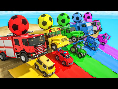 Baby Shark + Wheels On the Bus - Big footballs and large trucks, Baby Nursery Rhymes & Kids Songs