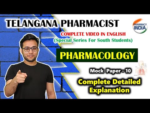 Pharmacology | Mock Paper - 10 | English Video Sol. Telangana Pharmacist #telengana