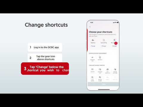 How to change shortcuts on OCBC app?