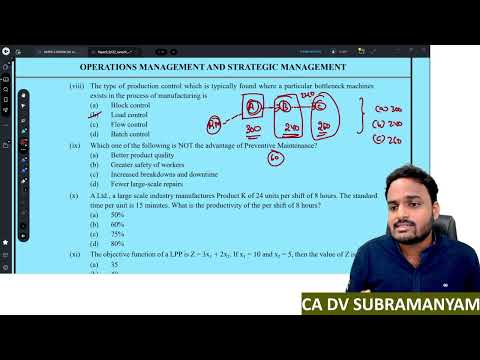 O & M CMA MQP | MOCK QUESTION PAPER | CMA INTER O AND M | JUNE 2024 EXAMS