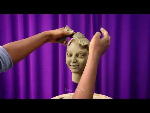 Cute Lord Krishna Face Making with clay | clay art portrait