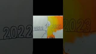 Happy New Year 2023 Drawing Easy।। Happy New year Drawing With oil pastel।Drawing tutorial #shorts