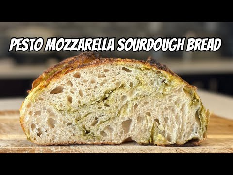 Pesto Mozzarella Sourdough Bread