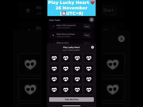 【Heart ❤️Airdrop】26&27 November | Play Luckey Heart | Daily Combo #heart #combo #airdrop #telegram