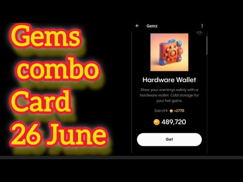 Gemz Daily combo Cards | Gemz Coin Daily Combo 26 June 2024