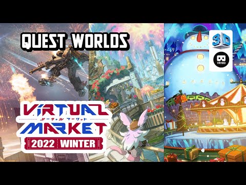 【VR Chat】Virtual Market 2022 Winter: Quest Worlds 【VR180 8K 3D】