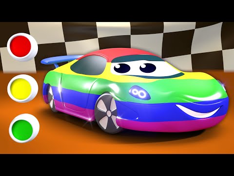 🏎️🌈 Learn Colors with Racing Cars - Panda Bo Finger Family & Nursery Rhymes for Kids