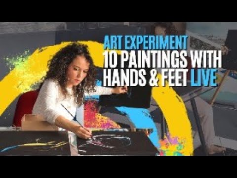 Art Experiment 10 Paintings with Hands and Feet LIve in Museum Vlaardingen