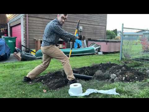 ★★★★★ French Drain Sock Hack -  Trench Shovel Unwind Tip