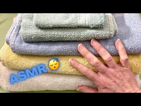 ASMR Towel Folding and Scratching (whispered, slow hand movements)