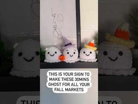 Tutorial for these ghosts on my YouTube channel! #amigurumitutorial #crochetprojects #amigurumi