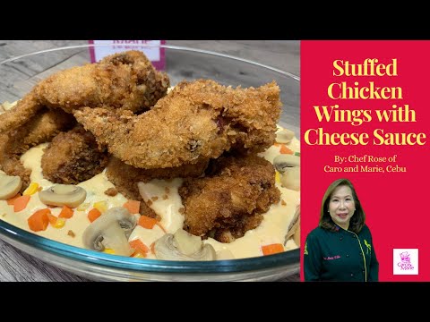 Stuffed Chicken Wings with Cheese Sauce