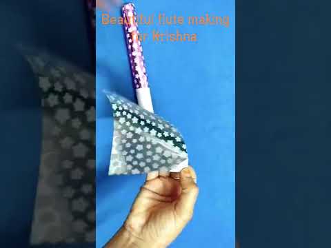 flute making for Krishna #janmashtamicraft #paperflute#diycrafts