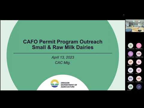 April 13, 2023, Oregon Confined Animal Feeding Operations (CAFO) Advisory Committee Meeting