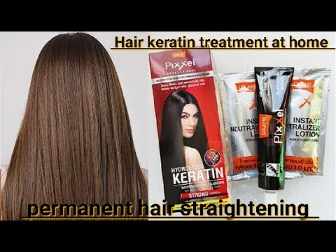 I Did My Own Permanent Hair Straightening at home | Keratin treatment with Lolane Pixel cream...