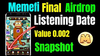 Memefi Airdrop & listing date | memefi airdrop snapshot 15 Nov | Memefi Airdrop Listing 22 November