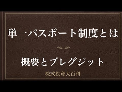 [動画で解説] 単一パスポート制度とは（概要とブレグジット）