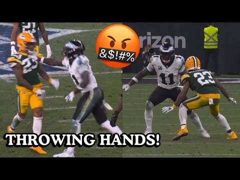 AJ Brown Vs Jaire Alexander GOT HEATED! 🤬 (WR vs CB) Packers Vs Eagles 2024 highlights