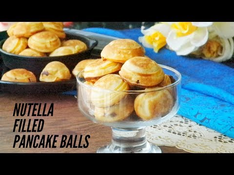 Nutella filled mini pancake balls || Pancake balls || Asheescookbook