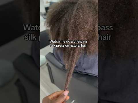 One-pass silk press on natural hair