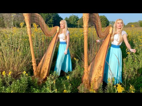 DEBUSSY - The Girl with the Flaxen Hair (Harp Twins) Camille and Kennerly