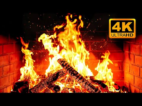 🔥 Cozy Fireplace 4K (12 HOURS). Fireplace with Crackling Fire Sounds. Fireplace Ambience