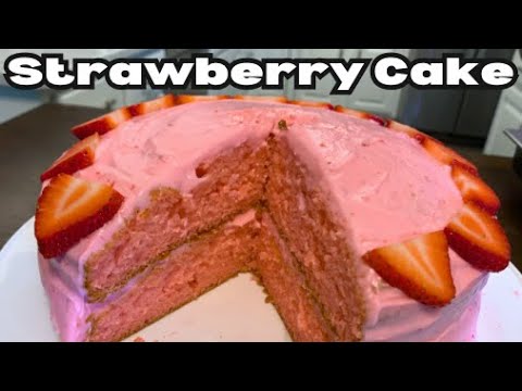 Homemade Strawberry Cake - Using Fresh Strawberries