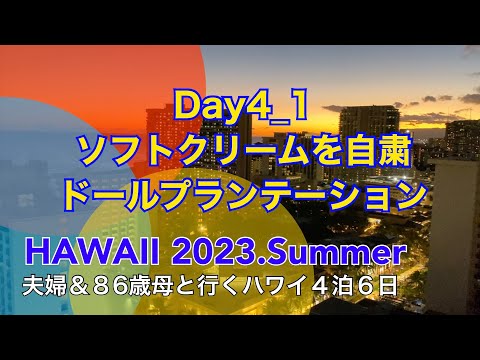 夫婦＆86歳母と行くハワイ4泊6日 Day4_1 ソフトクリームを我慢するドールプランテーション