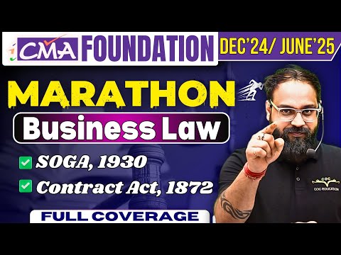 🥳Business Law Marathon | CMA Foundation | One shot Dec'24 Attempt | By Prof. Nitin Bhardwaj Sir