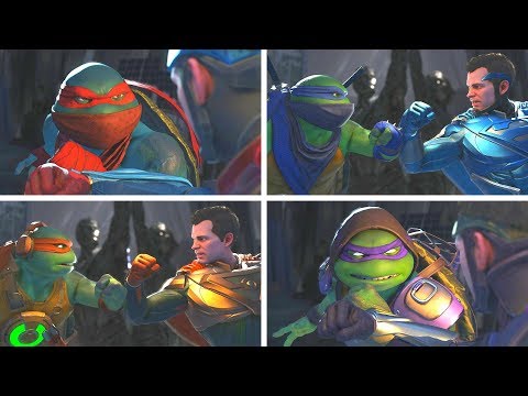 Injustice 2 - TMNT (Ninja Turtles) Vs Superman -  All Intro Dialogue/All Clash Quotes