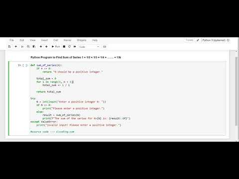 Day 53: Python Program to Find Sum of Series 1+1/2+1/3...+1/N