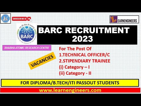 BARC RECRUITMENT 2023 FOR DIPLOMA / B.TECH AND ITI PASSOUT STUDENTS.| HOW TO APPLY|SELECTION METHOD|