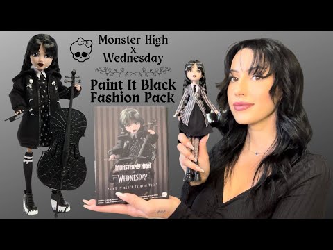 Unboxing the NEW Monster High x Wednesday Paint It Black Fashion Pack! 🖤 | Outfit Try-On