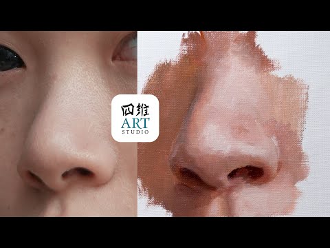 油画五官练习鼻子 Oil painting facial features practice nose