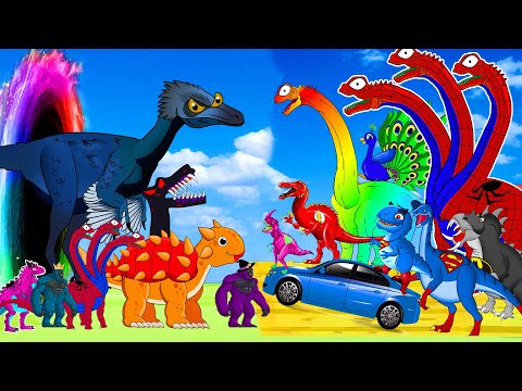 Dinosaurs Race Trex Superheroes Vs Spinosaurus Jurassic World Evolution 2: Rainbow Godzilla Baryonyx