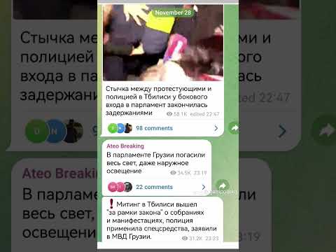 Стычка между протестующими и полицией в Тбилиси у входа в парламент закончилась задержаниями