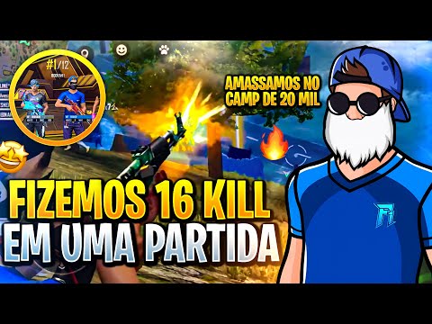 FIZEMOS 16 KILLS NO CAMP DE 20MIL🔥🏆PARTIDA COMPLETA IPHONE XR FREE FIRE MAX