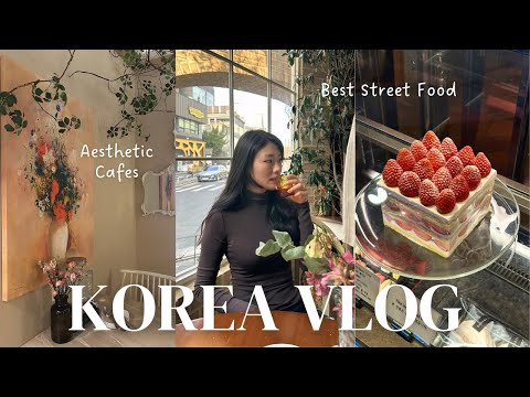 Korea vlog | Aesthetic Cafe Hopping, Korean Street Food, Gangnam