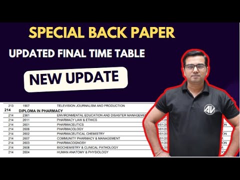 UPBTE updated time table for special back paper || #upbte_news_update #update