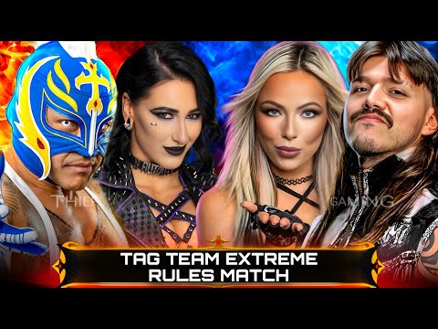 WWE 2K24 • Extreme Rules Match - Rey Mysterio Rhea Ripley VS Dominik Mysterio Liv Morgan | WWE