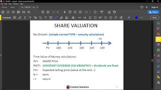 Custom lesson for FIN2601 Share Valuation Workings