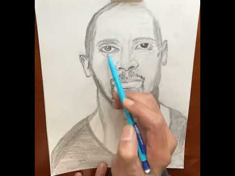 Sketching a portrait of Dwayne Johnson #shorts #subscribe #art