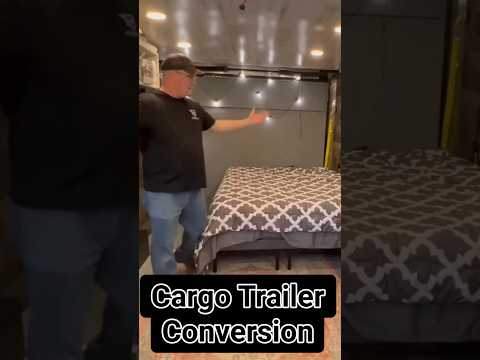 Cargo Trailer Toy Hauler Conversion: DIY Murphy Bed #cargotrailerconversion  #camperconversion