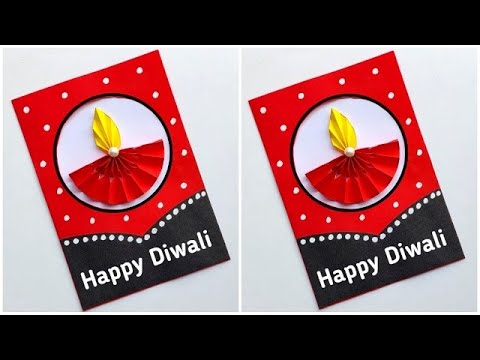 Easy Diwali card handmade 2023 / How to make Diwali greeting card / Diwali card making